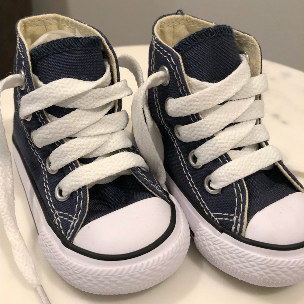 Infant High Top Converse in Navy - Size 2
